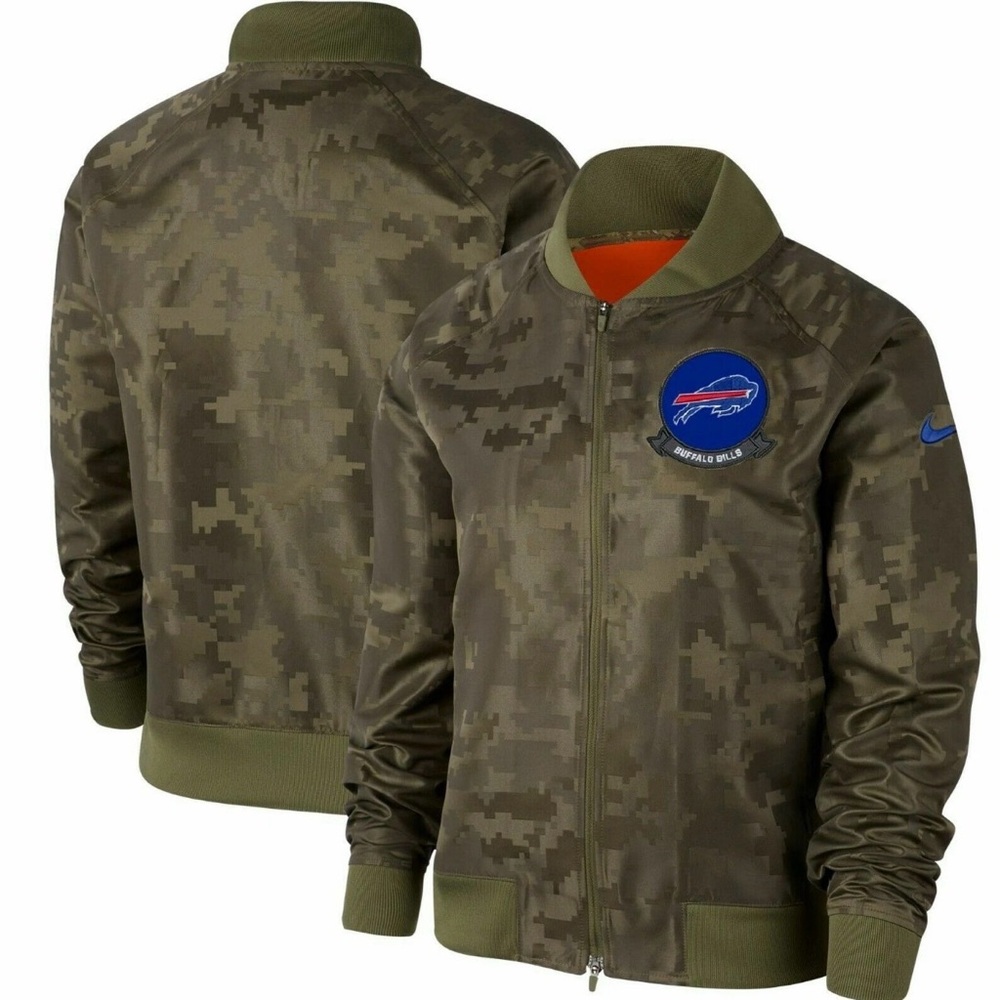 Nike NFL Buffalo Bills Salute Service Camo Jacket Bomber AT7863-222 Women Size S